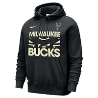 Men's Nike Black Milwaukee Bucks Courtside Club Pullover Hoodie