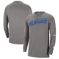 Men's Nike Charcoal Milwaukee Bucks 2023/24 City Edition Max90 Expressive Long Sleeve T-Shirt