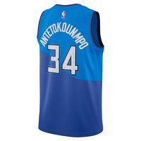 Nike Milwaukee Bucks Men's City Edition Swingman Jersey - Giannis Antetokounmpo - Blue