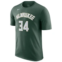 Men's Nike Giannis Antetokounmpo Hunter Green Milwaukee Bucks Essential Statement Player Name & Number T-Shirt