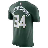 Men's Nike Giannis Antetokounmpo Hunter Green Milwaukee Bucks Essential Statement Player Name & Number T-Shirt