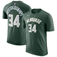 Men's Nike Giannis Antetokounmpo Hunter Green Milwaukee Bucks Essential Statement Player Name & Number T-Shirt