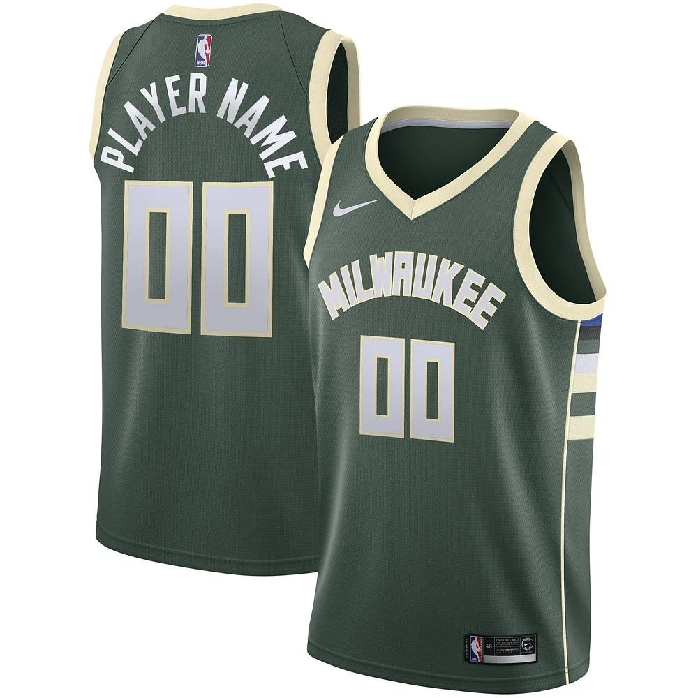 Homme Nike Vert Milwaukee Bucks - Swingman Maillot Personnalisé Icon Edition