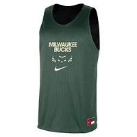 Men's Nike Hunter Green/Black Milwaukee Bucks Courtside Reversible Mesh Practice Jersey