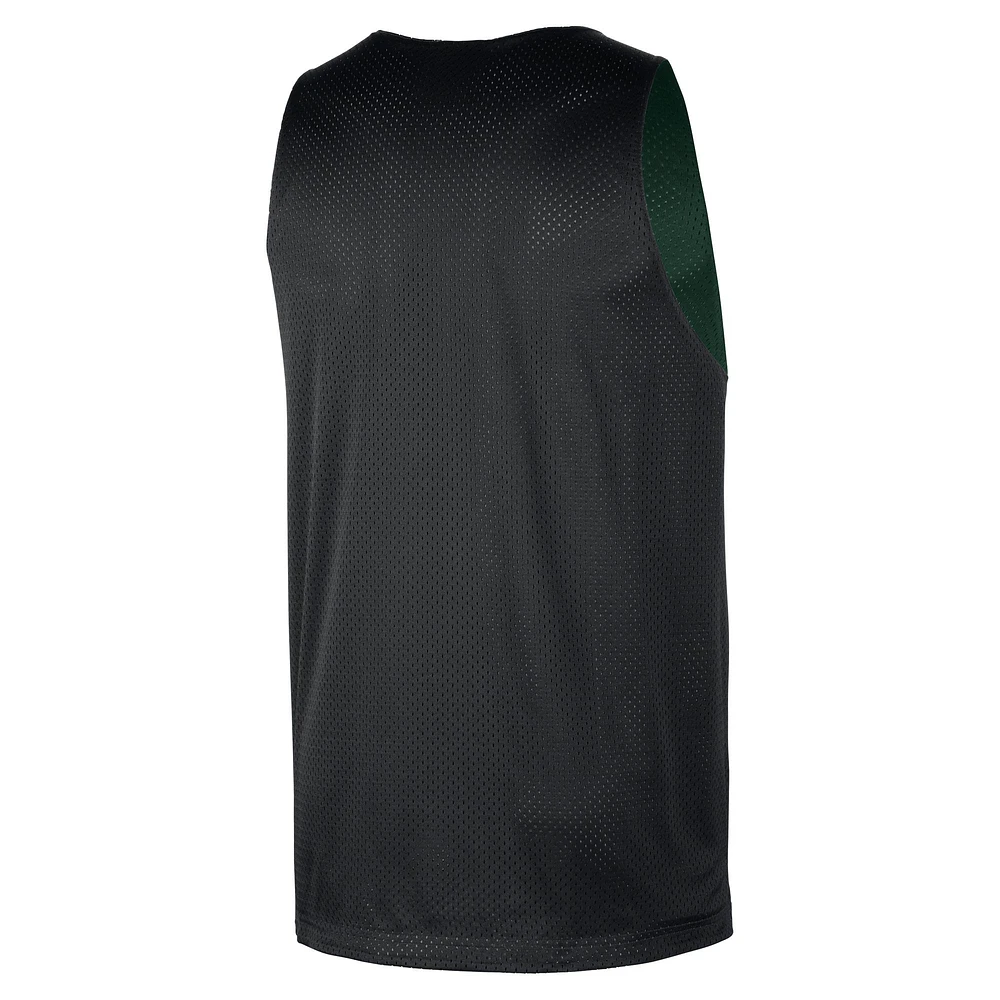 Men's Nike Hunter Green/Black Milwaukee Bucks Courtside Reversible Mesh Practice Jersey