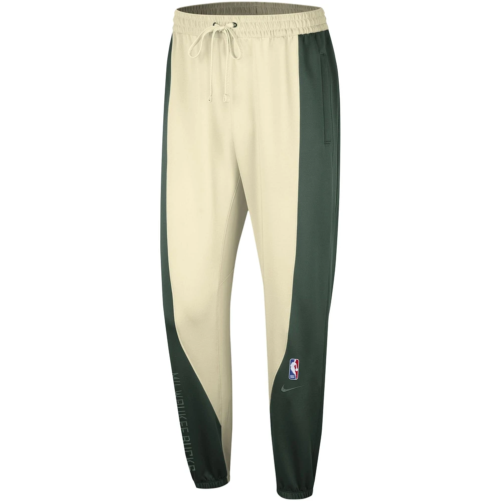 Pantalon Nike Hunter Vert/Crème Milwaukee Bucks 2023/24 Authentic Showtime pour Homme