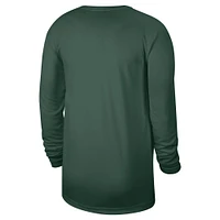 Men's Nike Hunter Green Milwaukee Bucks 2024/25 Legend On-Court Practice Long Sleeve T-Shirt