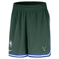 Men's Nike Hunter Green Milwaukee Bucks Authentic Pre-Game Woven Performance Shorts