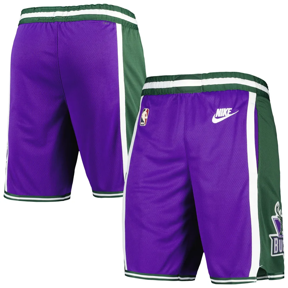 Mitchell & Ness Men's Milwaukee Bucks Swingman Shorts - Purple/Green