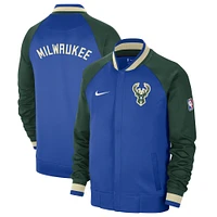 Veste Homme Nike Royal/Hunter Green Milwaukee Bucks 2022/23 City Edition Showtime Thermaflex Full-Zip