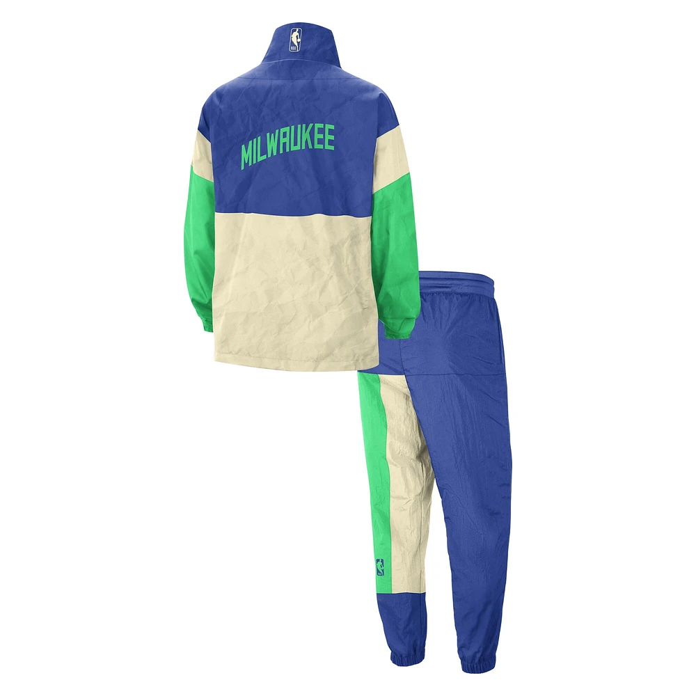 Veste entièrement zippée Nike Royal Milwaukee Bucks 2023/24 City Edition Courtside Starting 5 pour homme