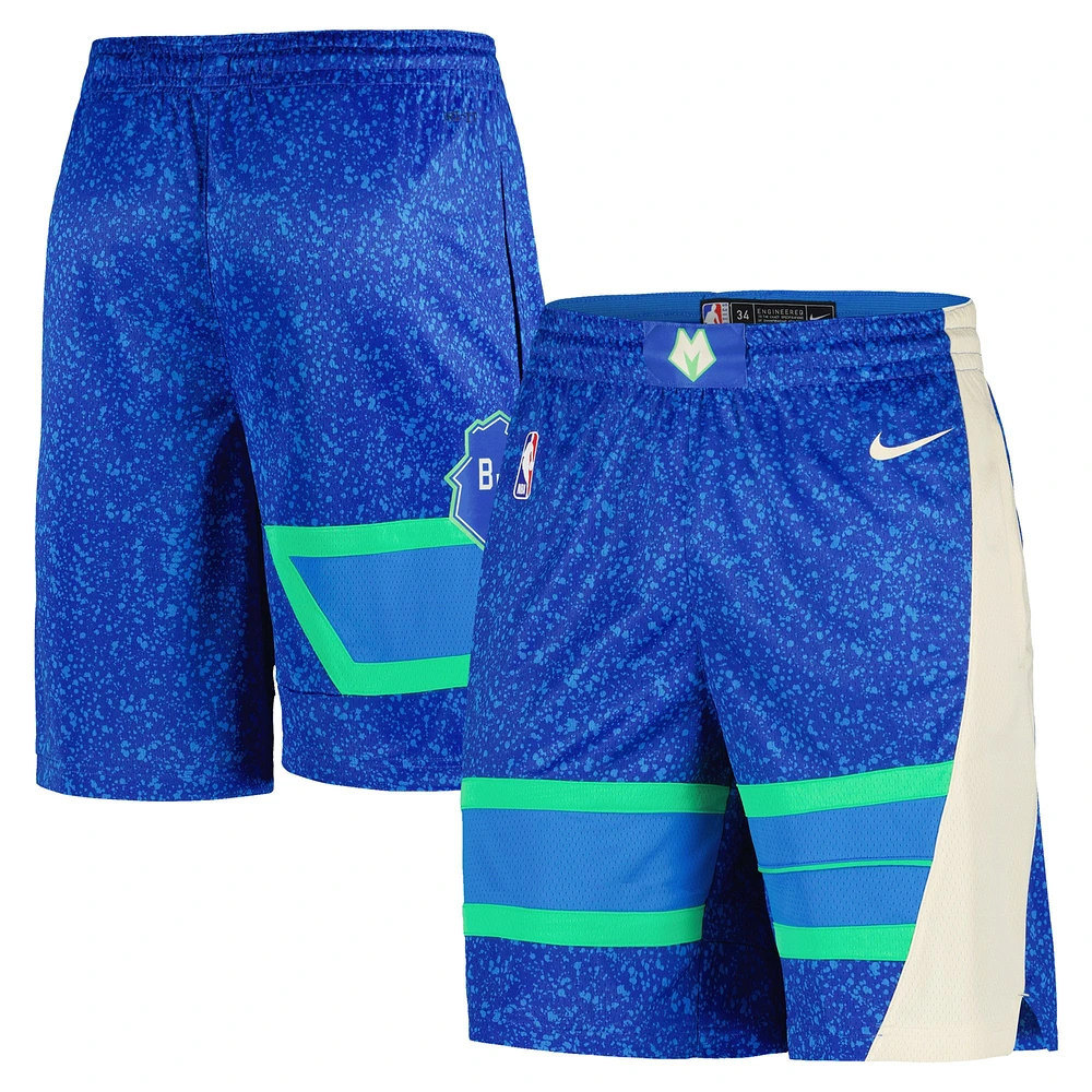 Short Nike Royal Milwaukee Bucks City Edition Swingman pour homme