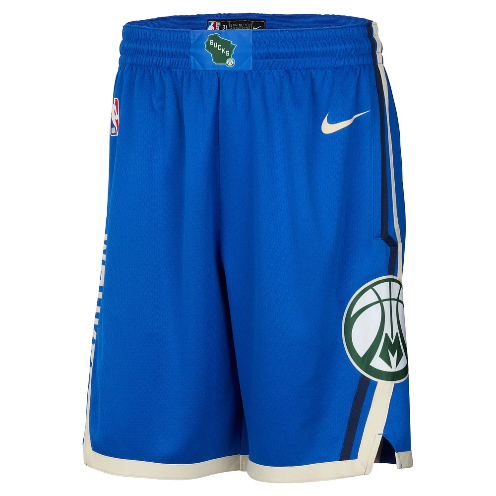 Men's Nike Royal Milwaukee Bucks 2024/25 City Edition Swingman Shorts