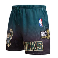 Men's Pro Standard Black/Hunter Green Milwaukee Bucks Ombre Mesh Shorts