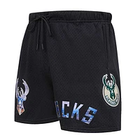 Men's Pro Standard Black Milwaukee Bucks City Scape Mesh Shorts