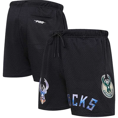 Short en maille Pro Standard Milwaukee Bucks City Scape noir pour homme