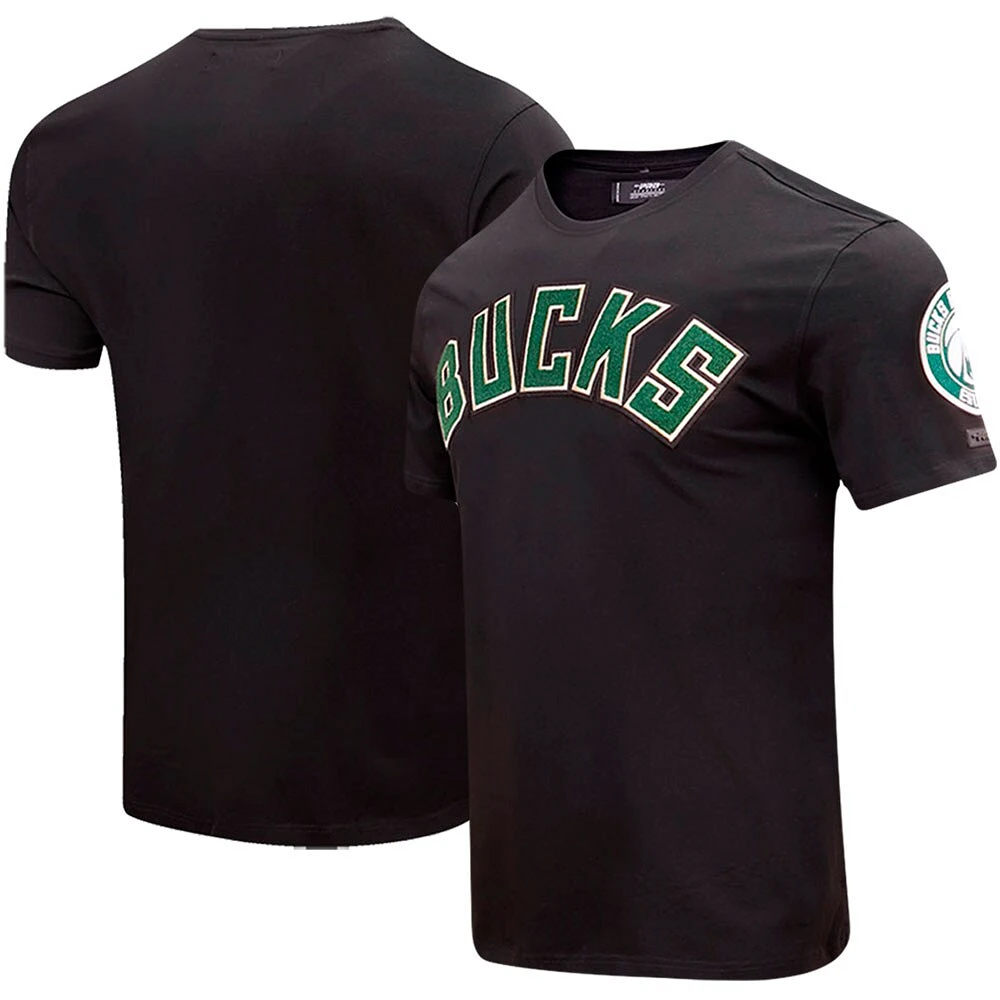 Men's Pro Standard Black Milwaukee Bucks Classic Chenille - T-Shirt