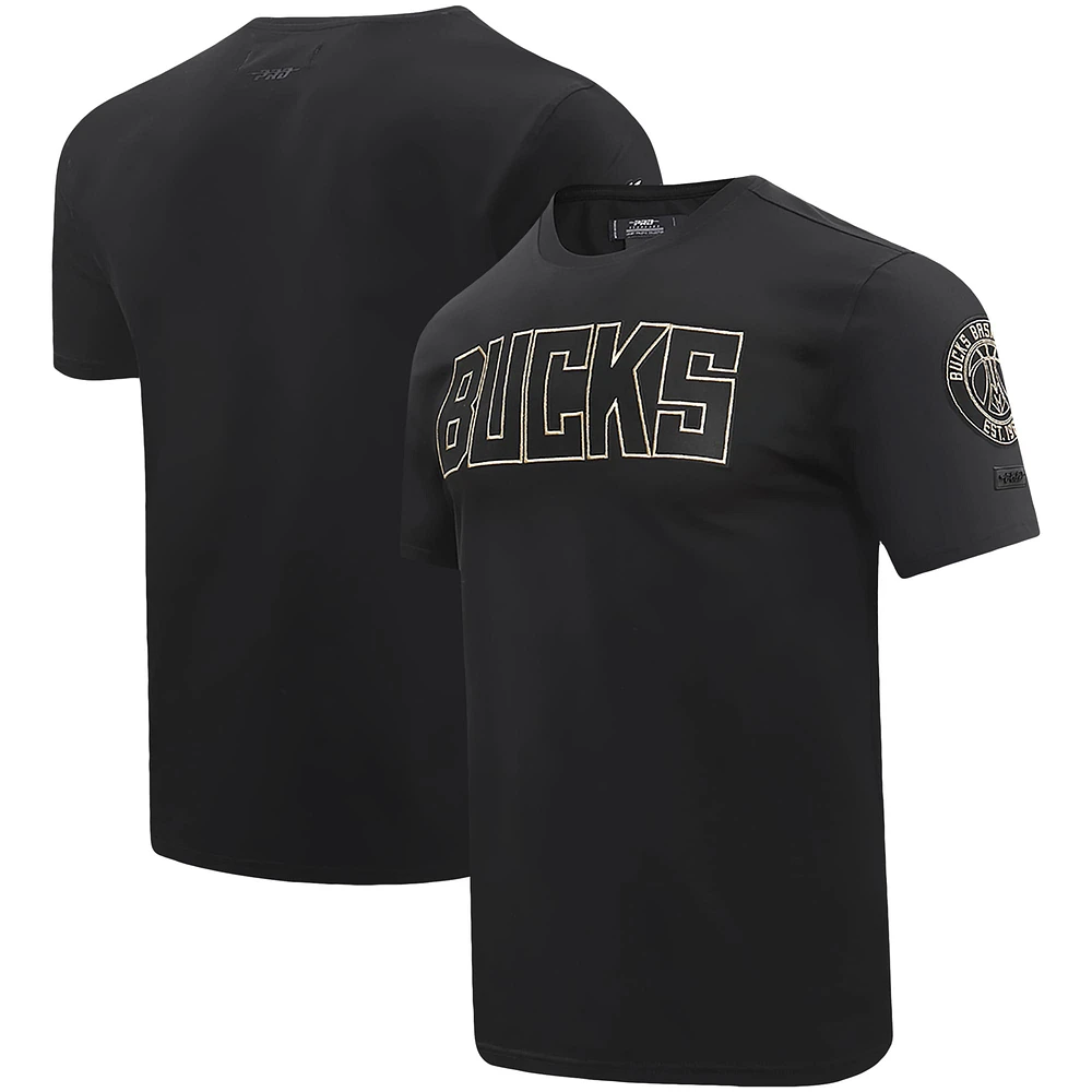 Men's Pro Standard Black Milwaukee Bucks Wordmark T-Shirt