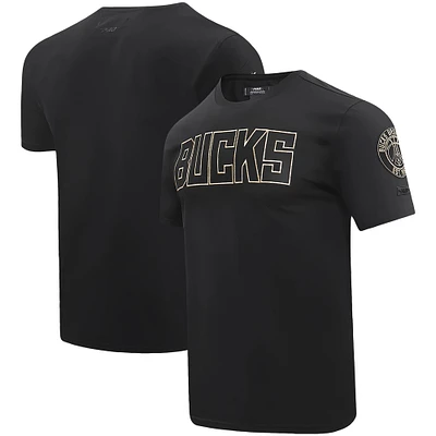 T-shirt noir avec logo Pro Standard des Milwaukee Bucks pour hommes