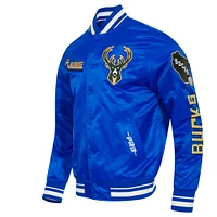 Men's Pro Standard Blue Milwaukee Bucks 2024/25 City Edition Chenille Applique Full-Snap Satin Jacket