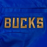 Men's Pro Standard Blue Milwaukee Bucks 2024/25 City Edition Chenille Applique Full-Snap Satin Jacket