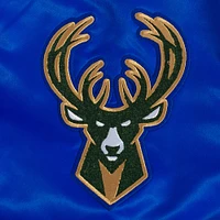Men's Pro Standard Blue Milwaukee Bucks 2024/25 City Edition Chenille Applique Full-Snap Satin Jacket