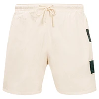 Men's Pro Standard Cream Milwaukee Bucks Triple Tonal Woven Shorts