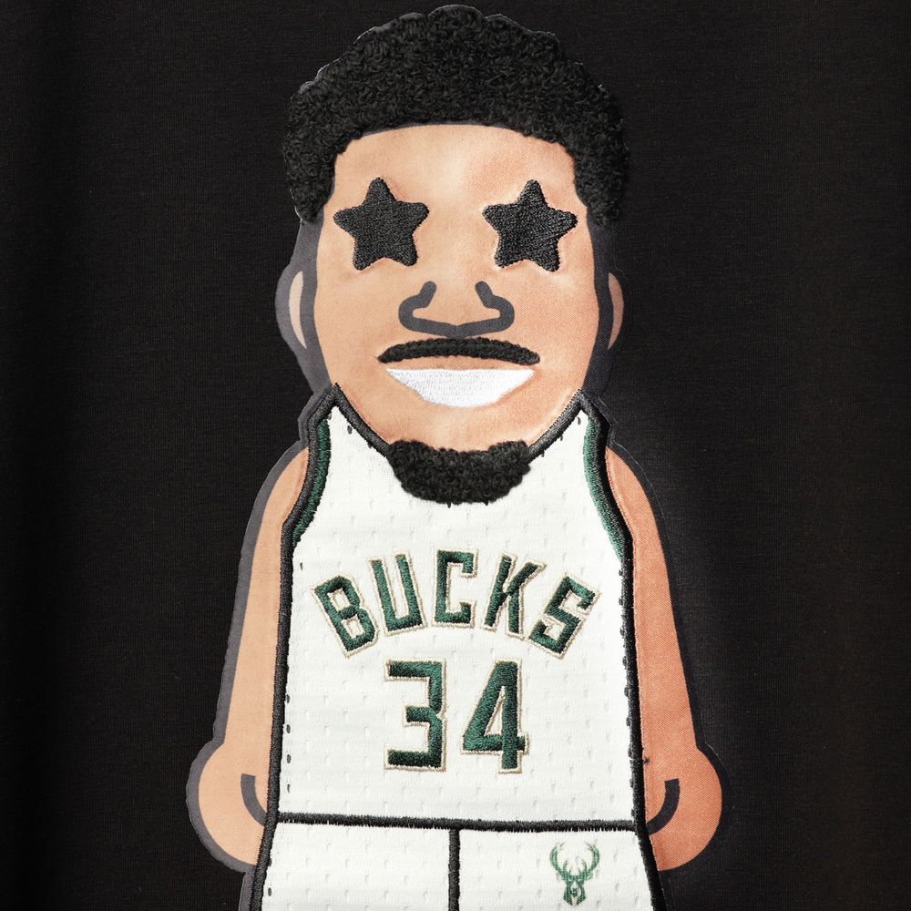 Men's Pro Standard Giannis Antetokounmpo Black Milwaukee Bucks Caricature T-Shirt