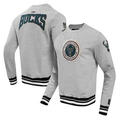 Sweat-shirt à capuche avec emblème Pro Standard gris chiné des Milwaukee Bucks pour hommes