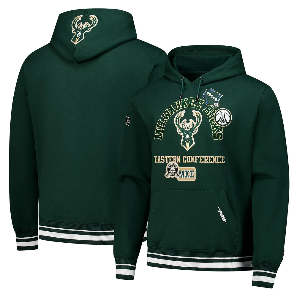 Sweat à capuche Pro Standard Hunter Green pour homme Milwaukee Bucks Area Code