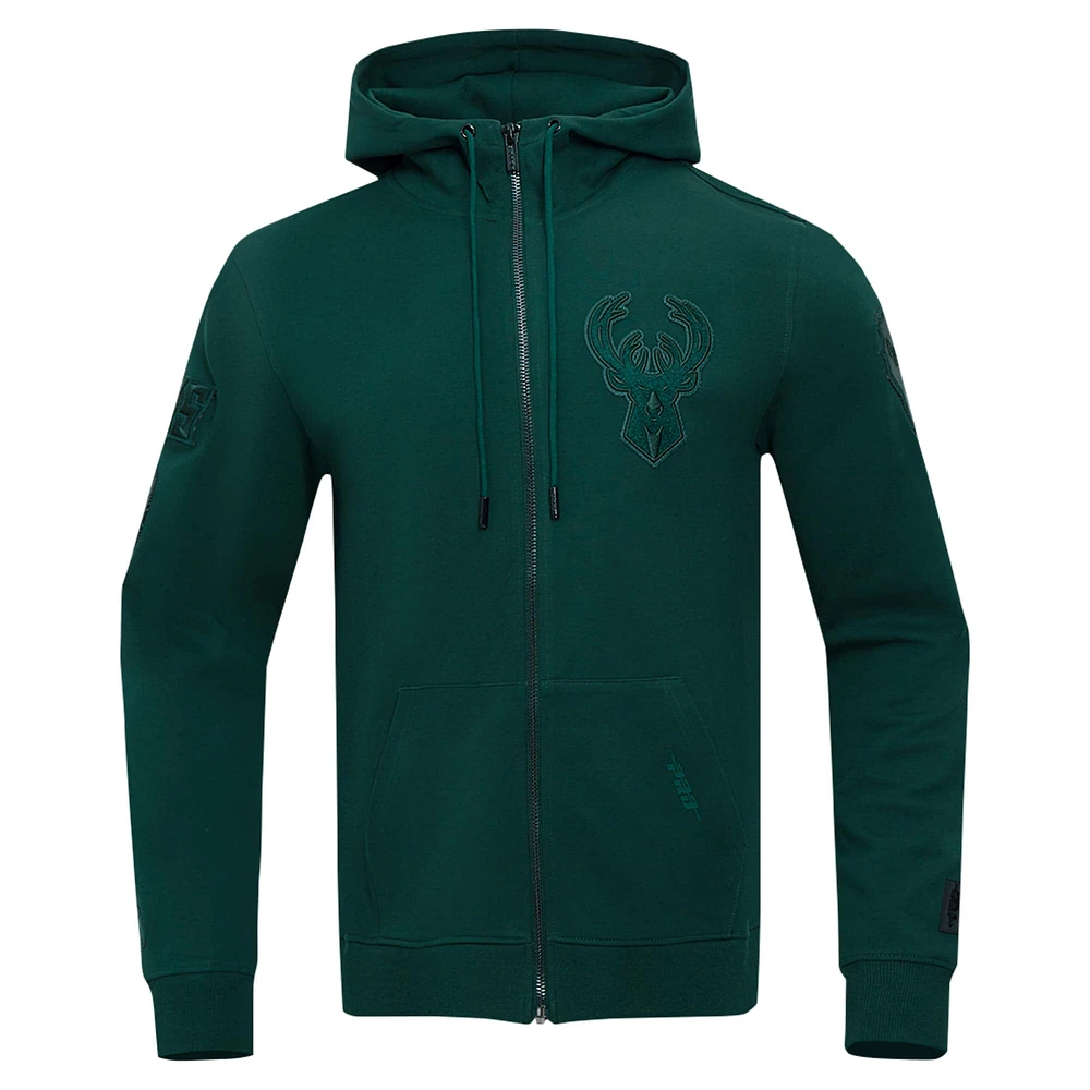 Veste à capuche entièrement zippée Pro Standard Hunter Green Milwaukee Bucks triple ton sur DK pour hommes