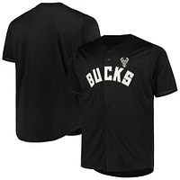 Maillot profil noir Milwaukee Bucks Big & Tall Pop pour hommes