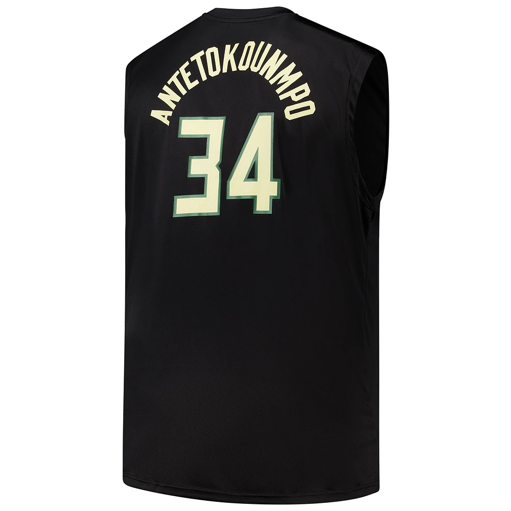 Profil masculin Giannis Antetokounmpo Black Milwaukee Bucks Big & Tall Player Muscle Tank