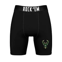 Pack combiné de chaussettes et caleçons boxeurs Rock Em Socks Milwaukee Bucks Primary Crew pour hommes