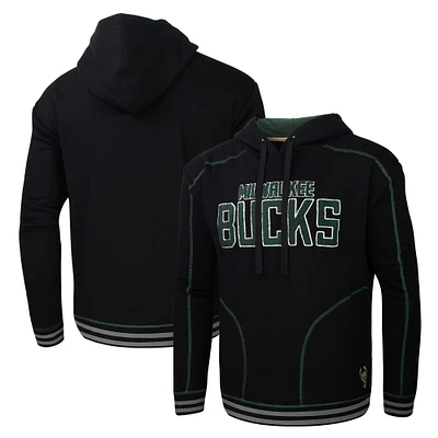 Men's Stadium Essentials  Black Milwaukee Bucks Baseline Pullover Hoodie