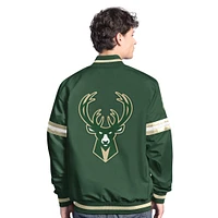 Veste universitaire à boutons-pression Milwaukee Bucks Scout pour homme, vert chasseur/crème