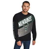 T-shirt à manches longues noir pour homme Tommy Jeans Milwaukee Bucks Lucas