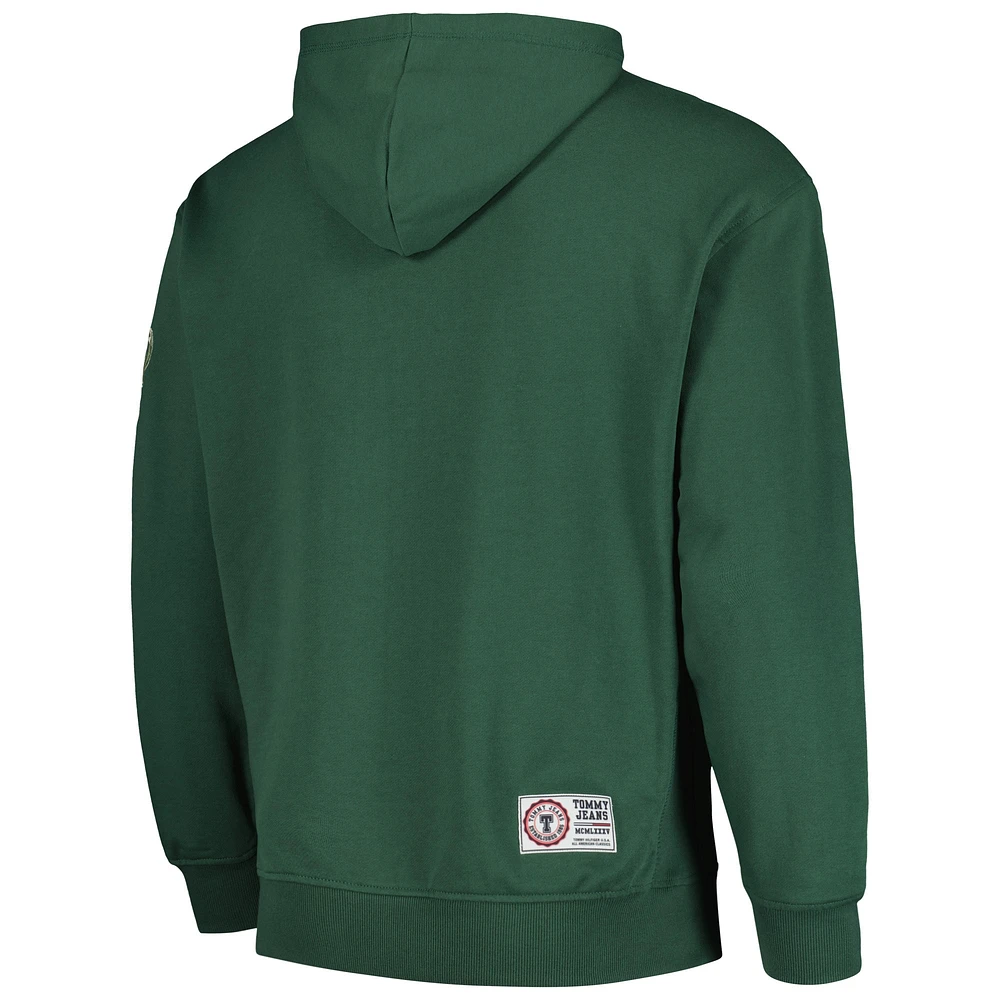 Men's Tommy Jeans Hunter Green Milwaukee Bucks Greyson Pullover Hoodie