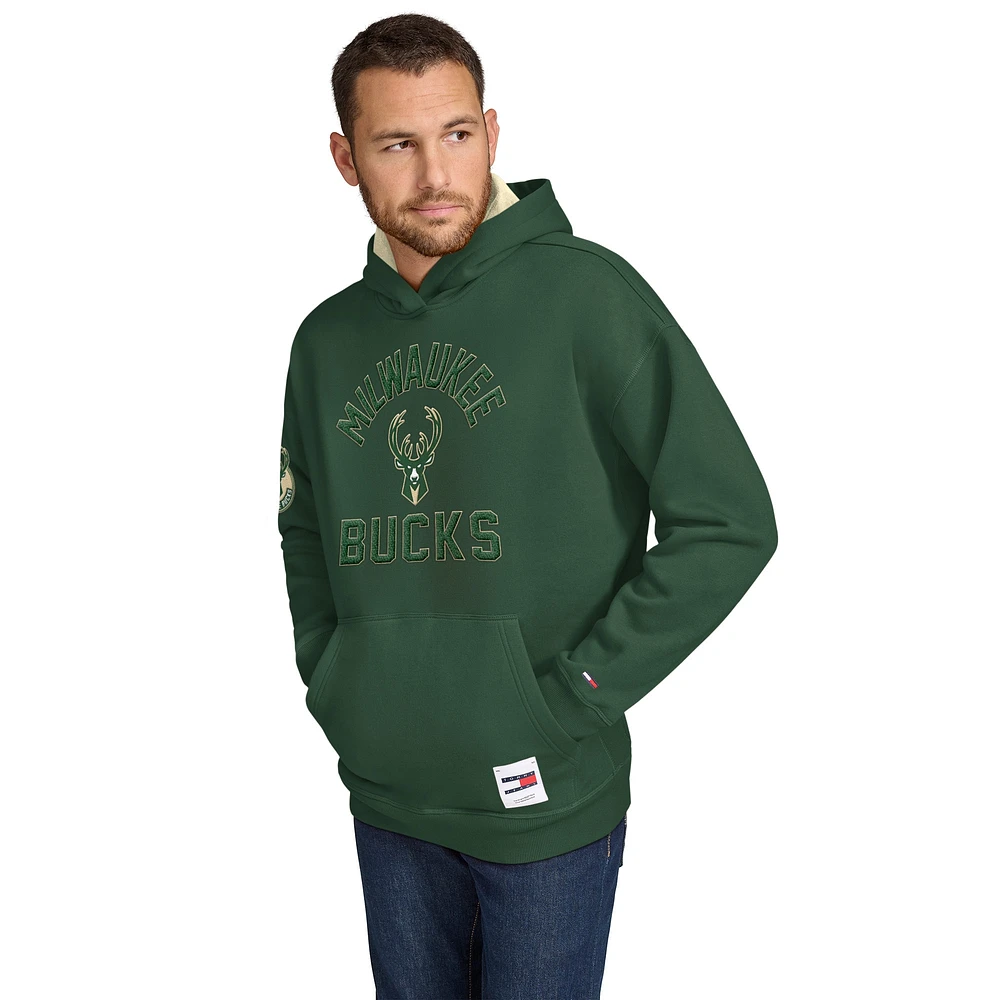 Sweat à capuche Tommy Jeans Hunter Green Milwaukee Bucks Sebastian pour homme