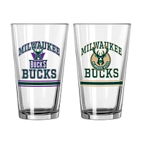 Milwaukee Bucks 16 onces. Verre à pinte, paquet de deux