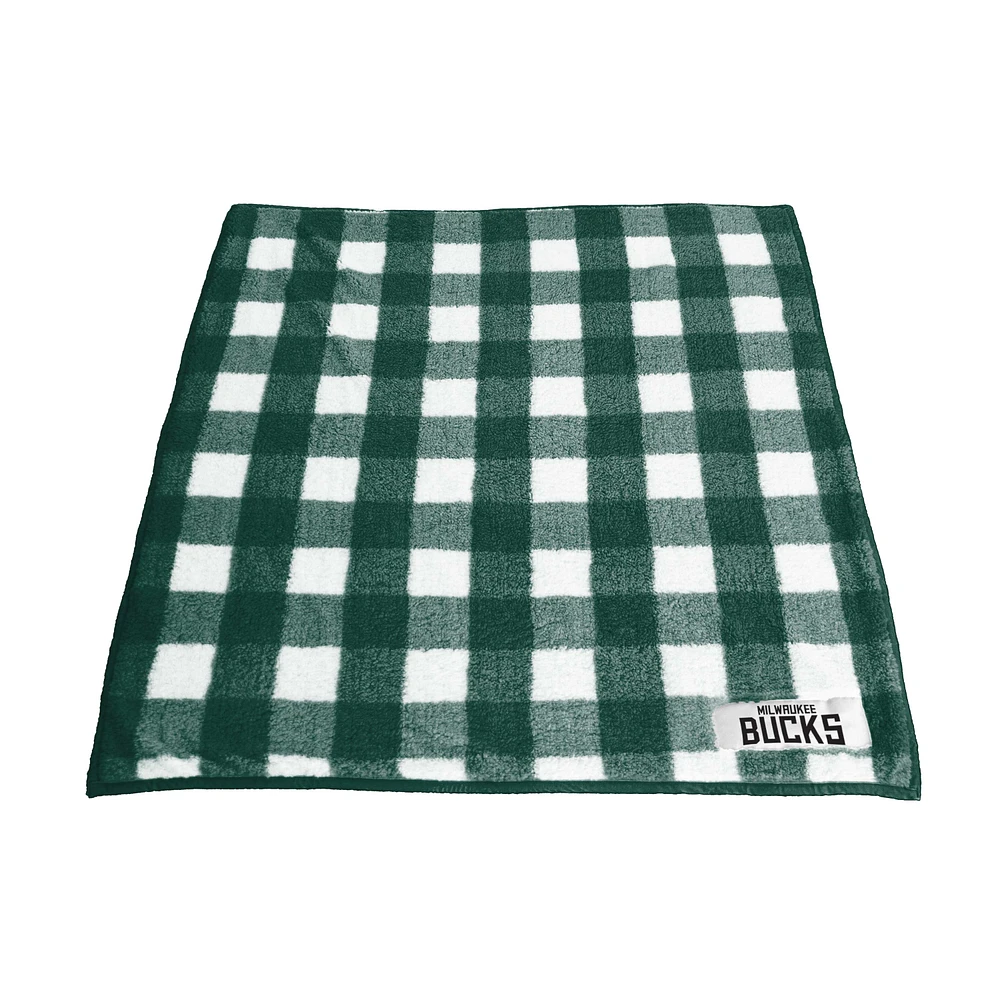 Milwaukee Bucks 50'' x 60'' Buffalo Check Frost Fleece Blanket