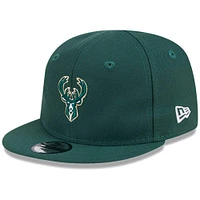 Casquette ajustable My First 9FIFTY de New Era pour nouveau-né et nourrisson, vert chasseur, Milwaukee Bucks