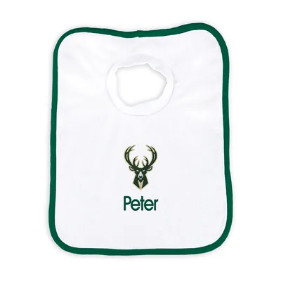 Milwaukee Bucks Newborn & Infant Personalized Bib - White