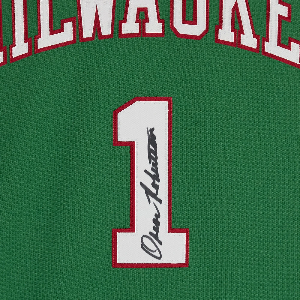 Oscar Robertson Milwaukee Bucks Autographed Mitchell & Ness Green 1970-71 Authentic Jersey - Front Signed