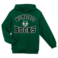 Sweat à capuche en polaire Hunter Green pour enfant d'âge préscolaire, ville natale des Milwaukee Bucks