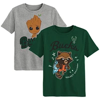 Ensemble de t-shirts deux pièces pour enfants d'âge préscolaire Milwaukee Bucks Gardiens la Galaxie