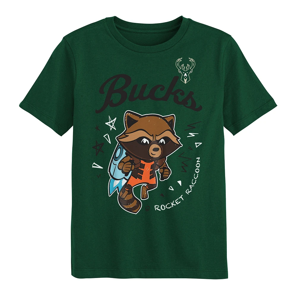 Ensemble de t-shirts deux pièces pour enfants d'âge préscolaire Milwaukee Bucks Gardiens la Galaxie