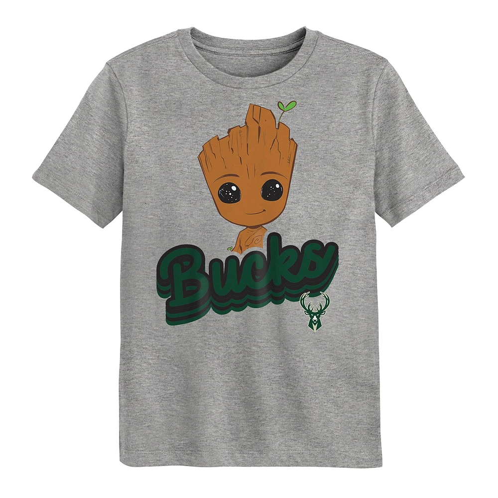 Ensemble de t-shirts deux pièces pour enfants d'âge préscolaire Milwaukee Bucks Gardiens la Galaxie