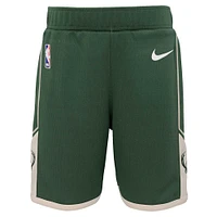 Preschool Nike Hunter Green Milwaukee Bucks Icon Replica Shorts