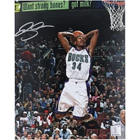 Ray Allen Milwaukee Bucks Autographed 8" x 10" Two Hand Dunk Photograph